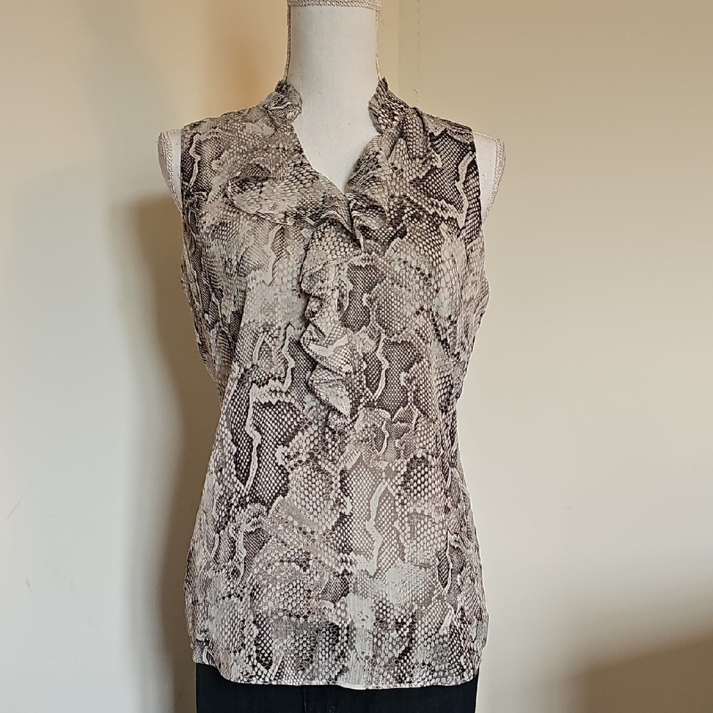 WHBM Women's Sleeveless Snake Print Top